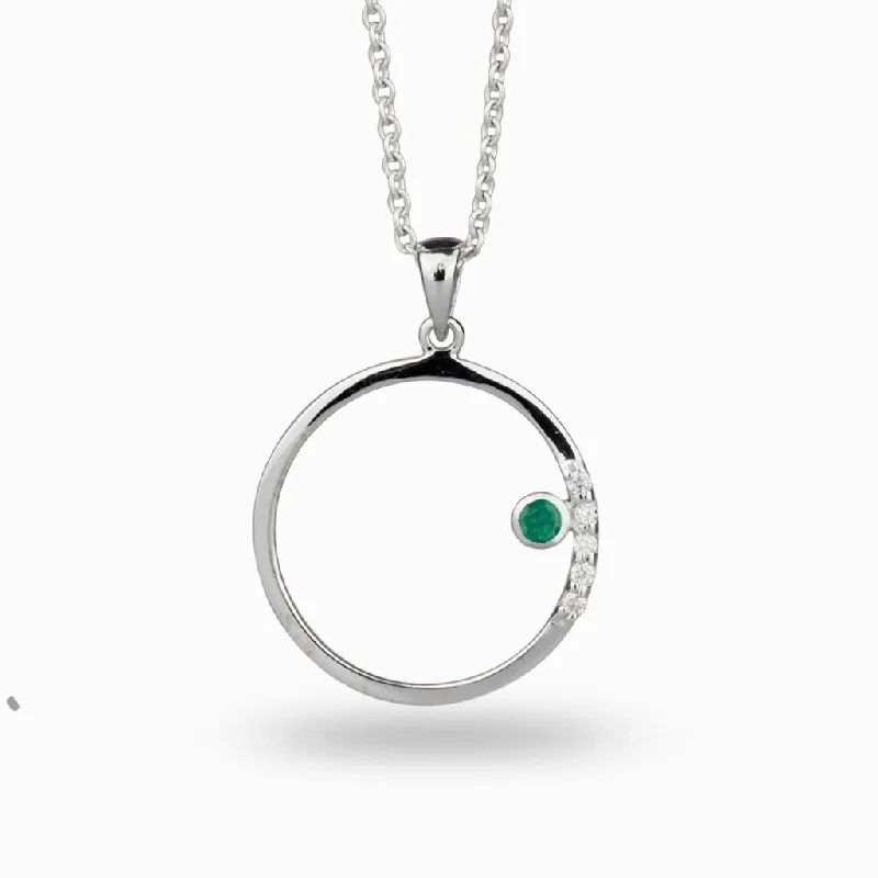 Cercle: Emerald & Diamond Necklace