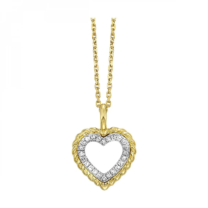 14K Yellow Gold 0.05ctw Diamond Heart Necklace