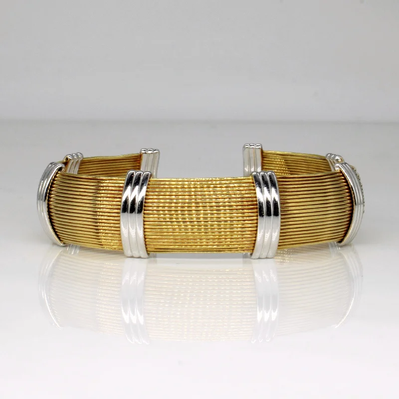 18k Two Tone Gold Bangle | 6.5" |