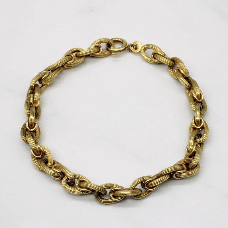 14k Yellow Gold Unique Link Bracelet | 8" |