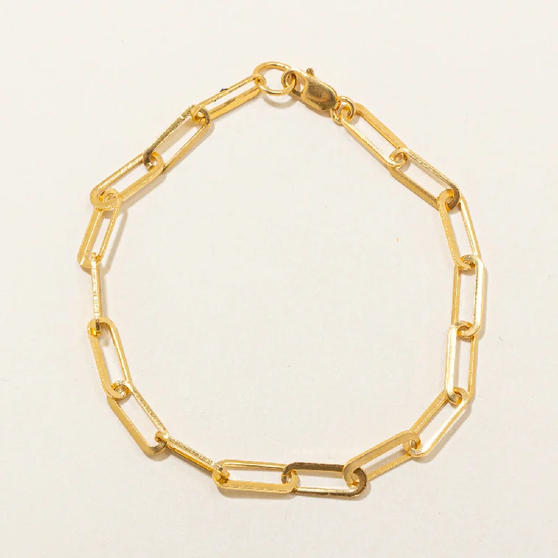 22k Yellow Gold Paperclip Bracelet | 7.5" |