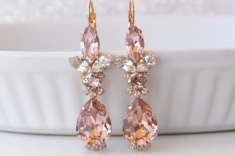 Light Pink BRIDAL EARRINGS