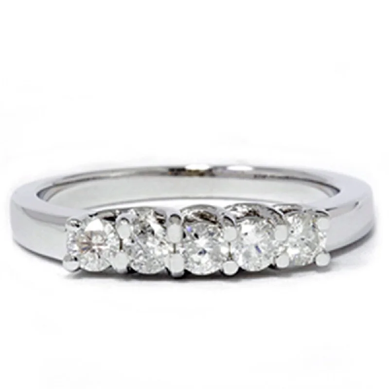 White Gold 1/2ct Diamond Wedding Guard Ring New