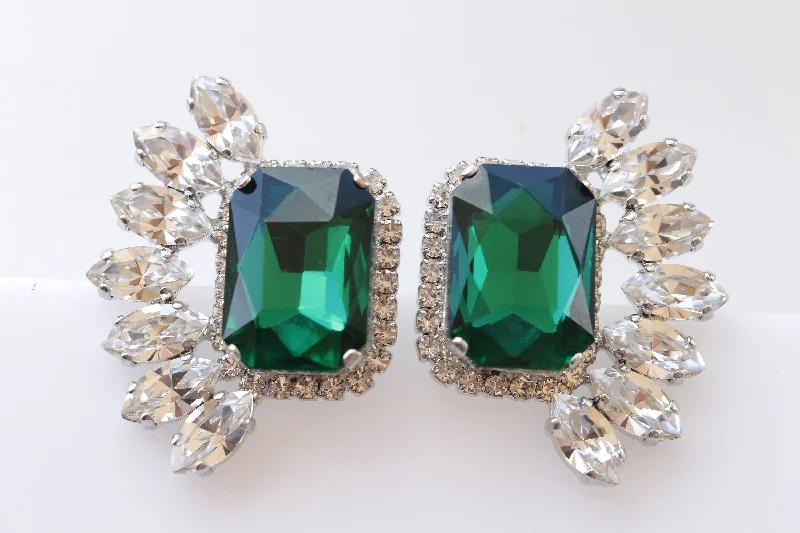 EMERALD WEDDING EARRINGS