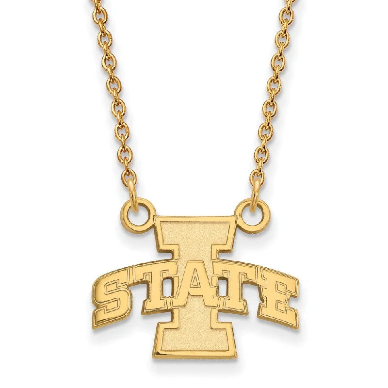 14k Yellow Gold Iowa State Small Pendant Necklace