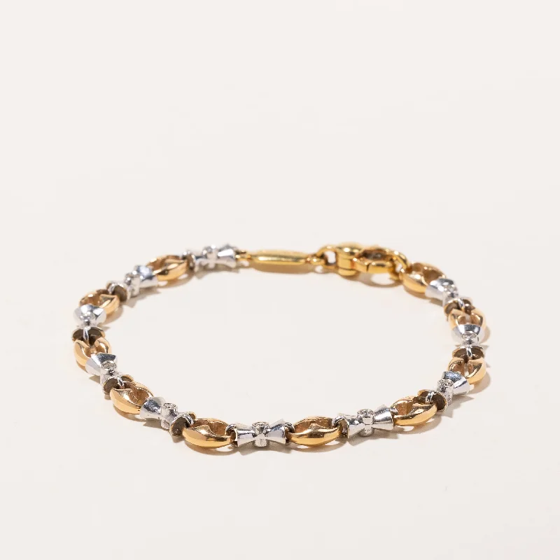 18k Two Tone Gold Diamond Bracelet | 0.34ctw | 7"