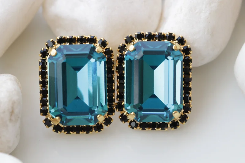 BLUE BLACK EARRINGS