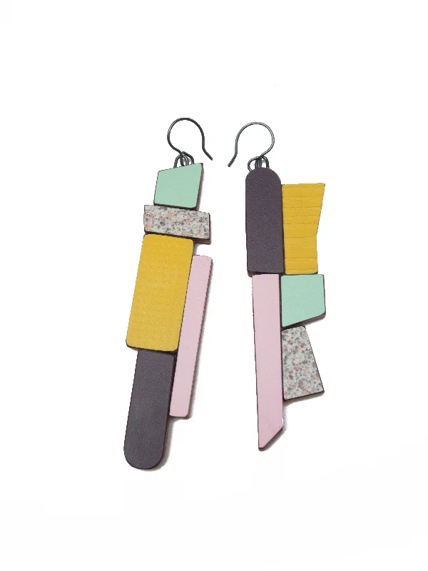 Wood and Laminate Earrings