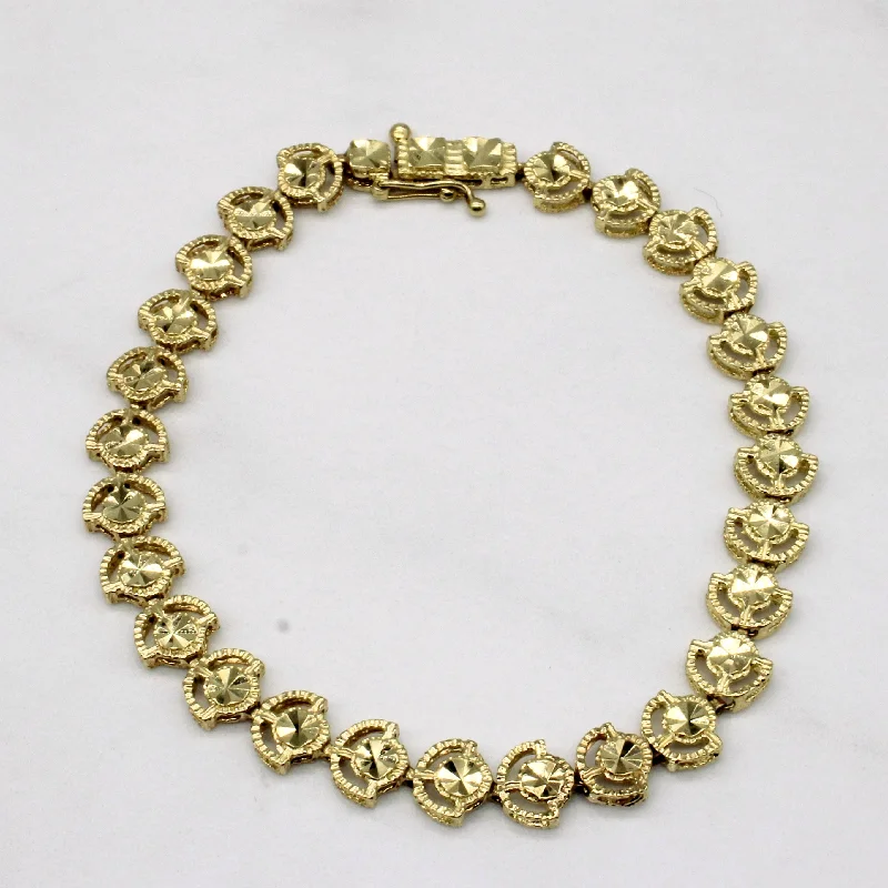 14k Yellow Gold Unique Link Bracelet | 7" |