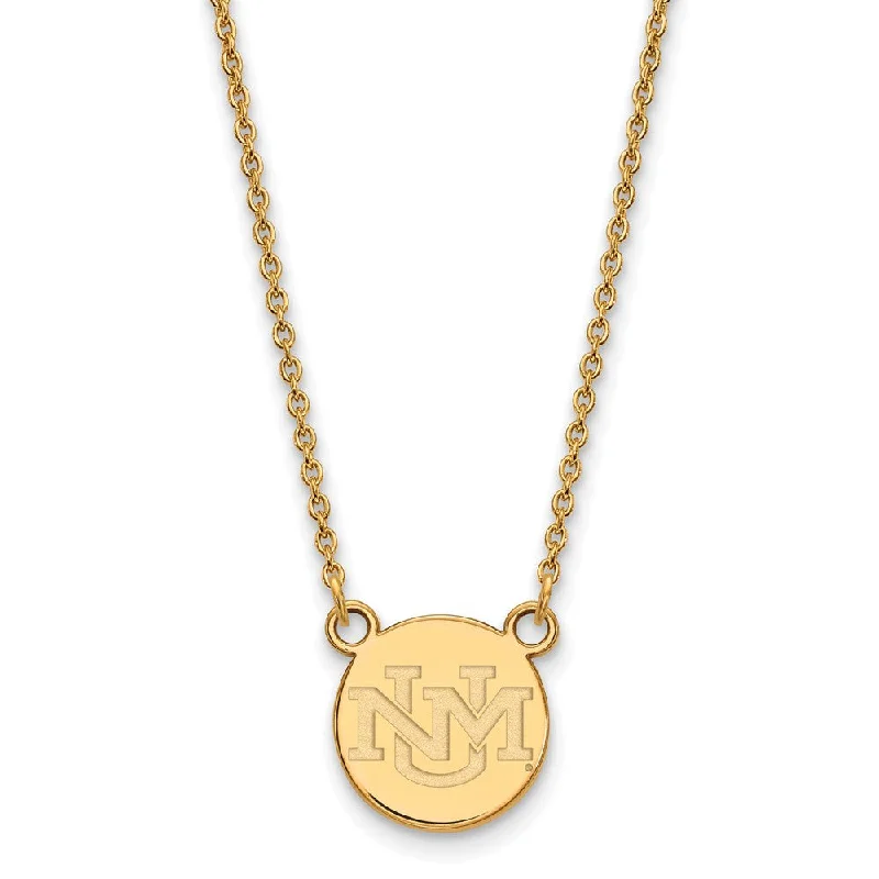 10k Yellow Gold U of New Mexico Small Pendant Necklace