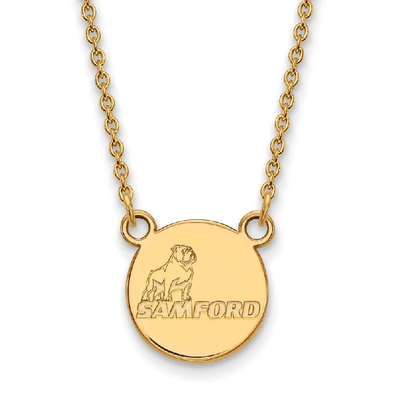 14k Yellow Gold Samford U Small Pendant Necklace