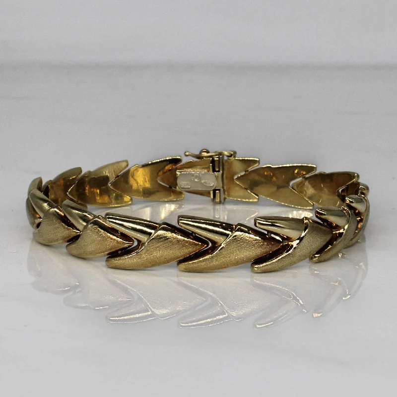 14k Yellow Gold Unique Link Bracelet | 7" |