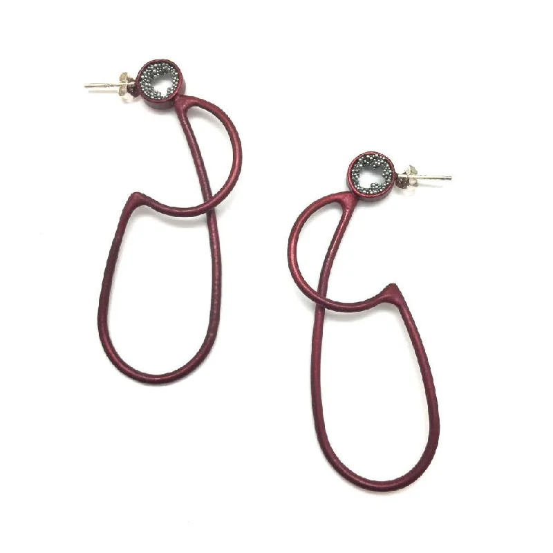 Arabesque Loop Earrings - Red