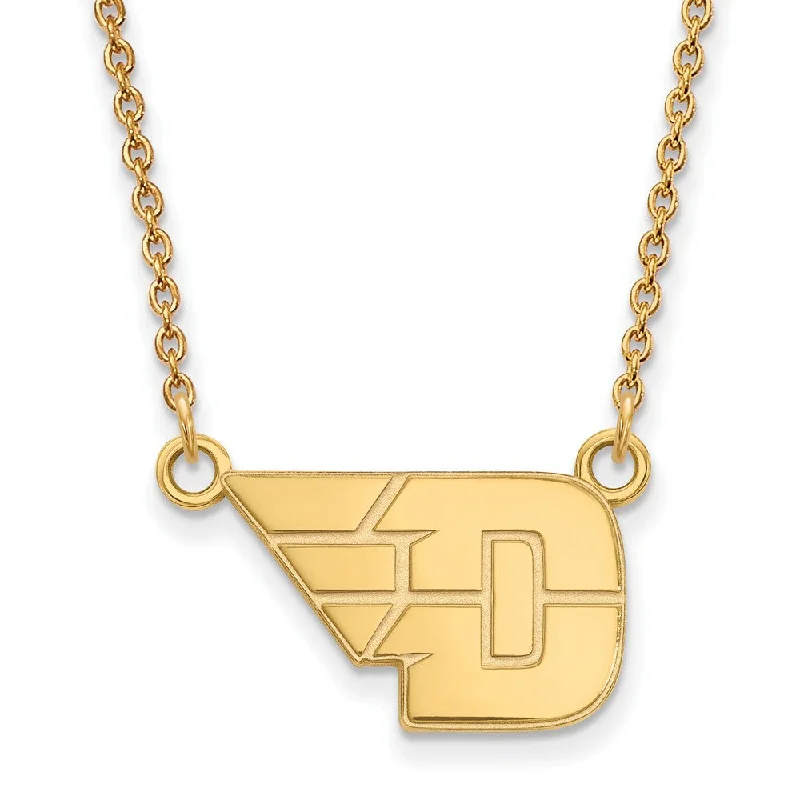 14k Yellow Gold U of Dayton Small Pendant Necklace