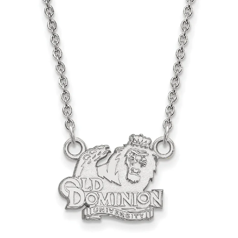 14k White Gold Old Dominion U Small Pendant Necklace