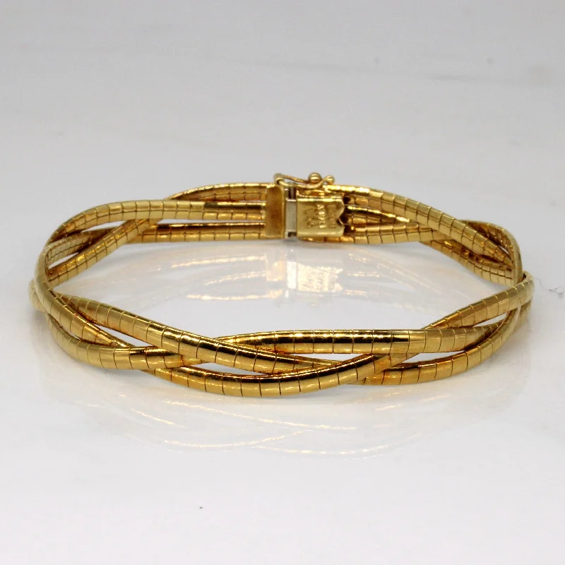 Birks' 18k Yellow Gold Braided Triple Strand Bracelet | 7" |