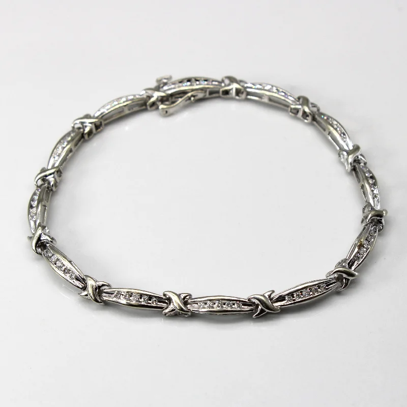 Channel Set Diamond Tennis Bracelet | 0.63ctw | 7"|