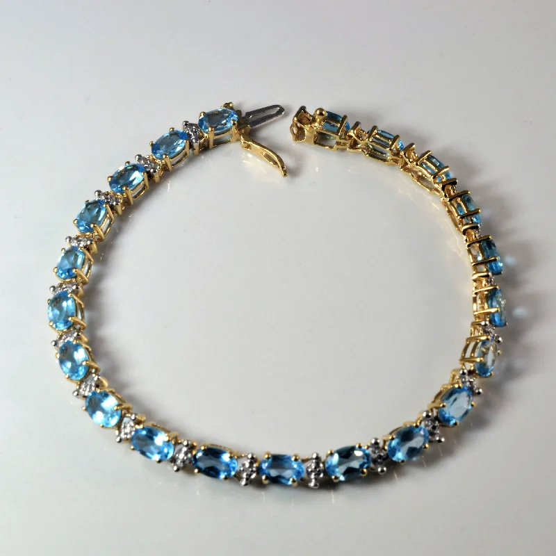 Blue Topaz Tennis Bracelet | 8.40ctw | 7" |