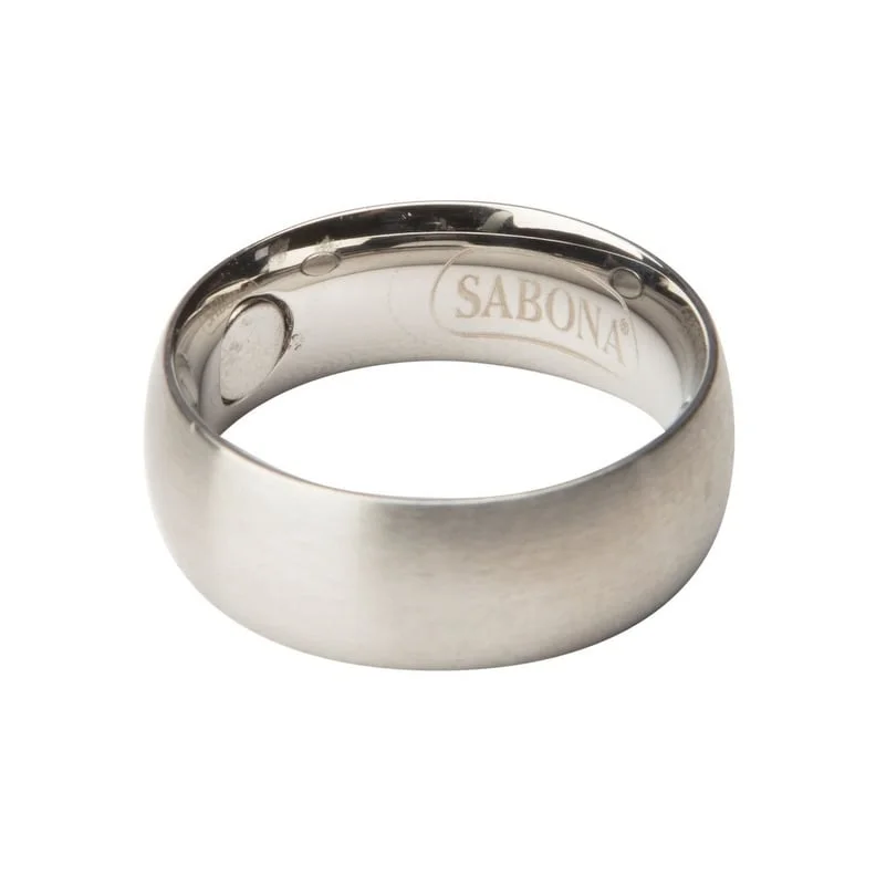 Sabona Ring Magnetic Durable Stainless Steel Brushed Design 08 - Silver