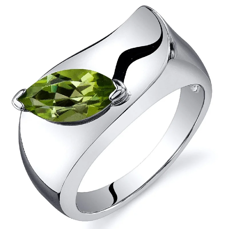 Sterling Silver 1 ct Peridot Solitaire Ring