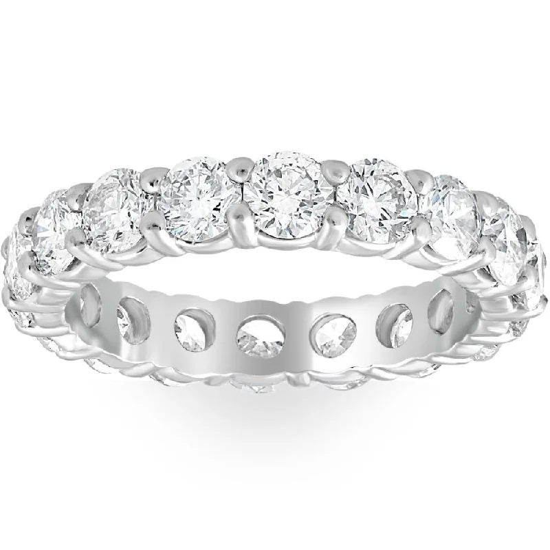 950 Platinum 2ct Diamond Eternity Wedding Ring Lab Grown Band