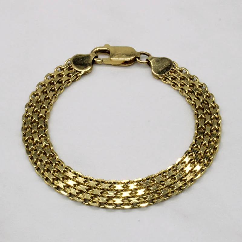 14k Yellow Gold Woven Bracelet | 7" |