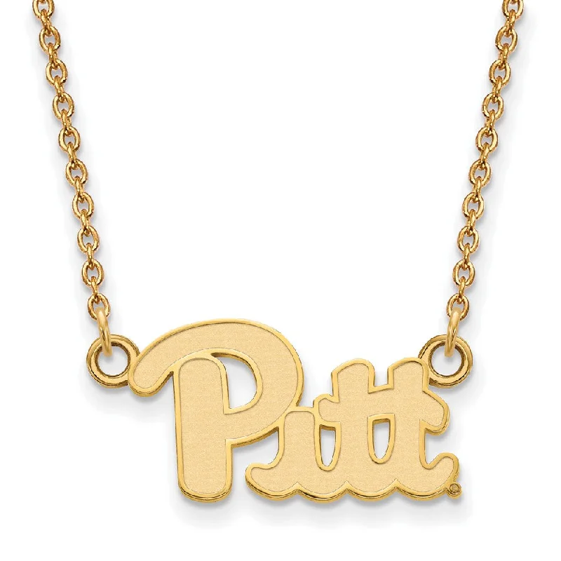 14k Yellow Gold U of Pittsburgh Small 'Pitt' Pendant Necklace