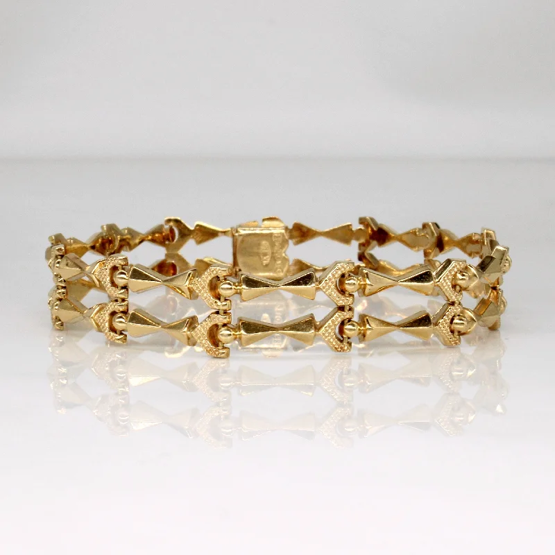 18k Yellow Gold Unique Link Bracelet | 7.5" |