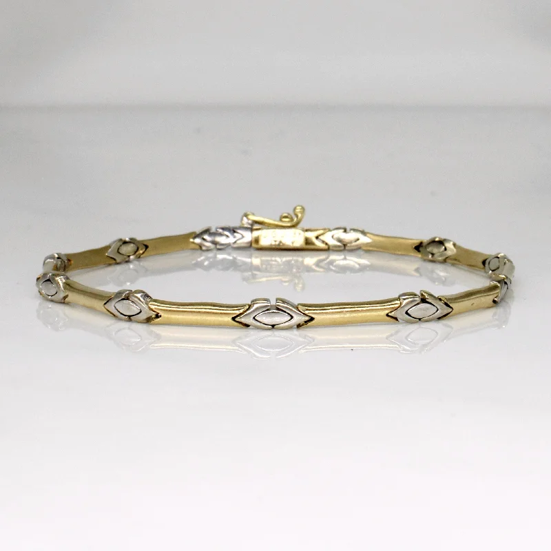 18k Two Tone Gold Bracelet | 7" |