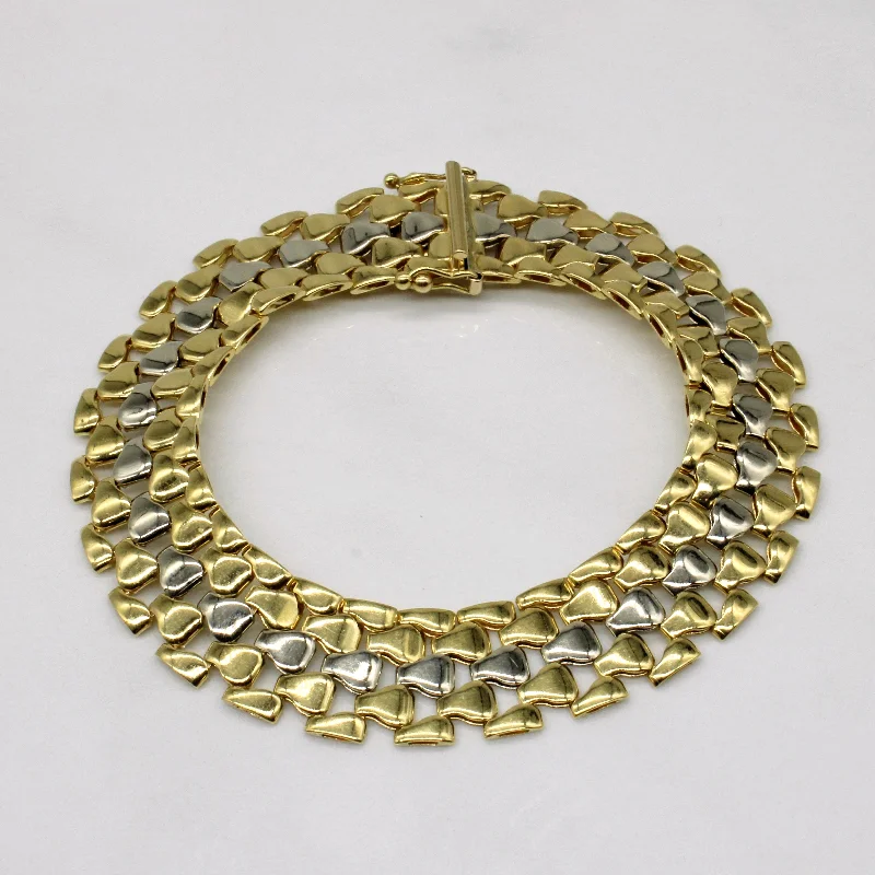 18k Two Tone Gold Bracelet | 7.5" |