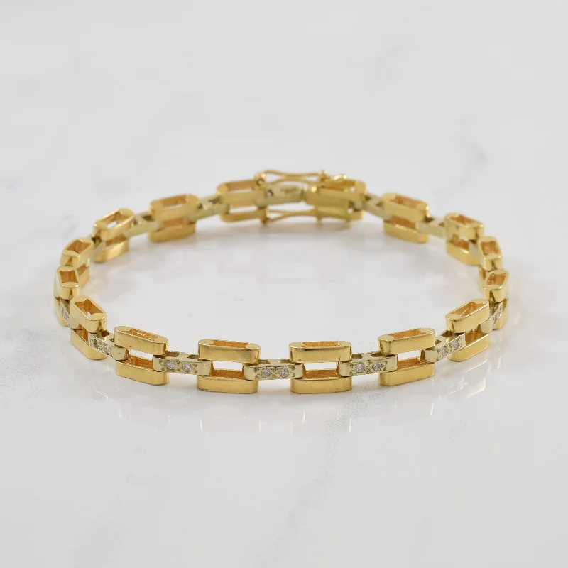 Diamond Box Link Bracelet | 0.16ctw | 7" |