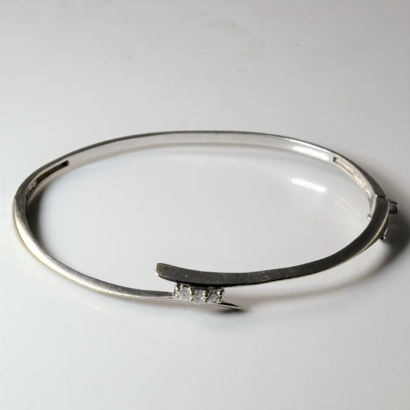 Bypass Three Stone Diamond Bangle | 0.10ctw | 7"|