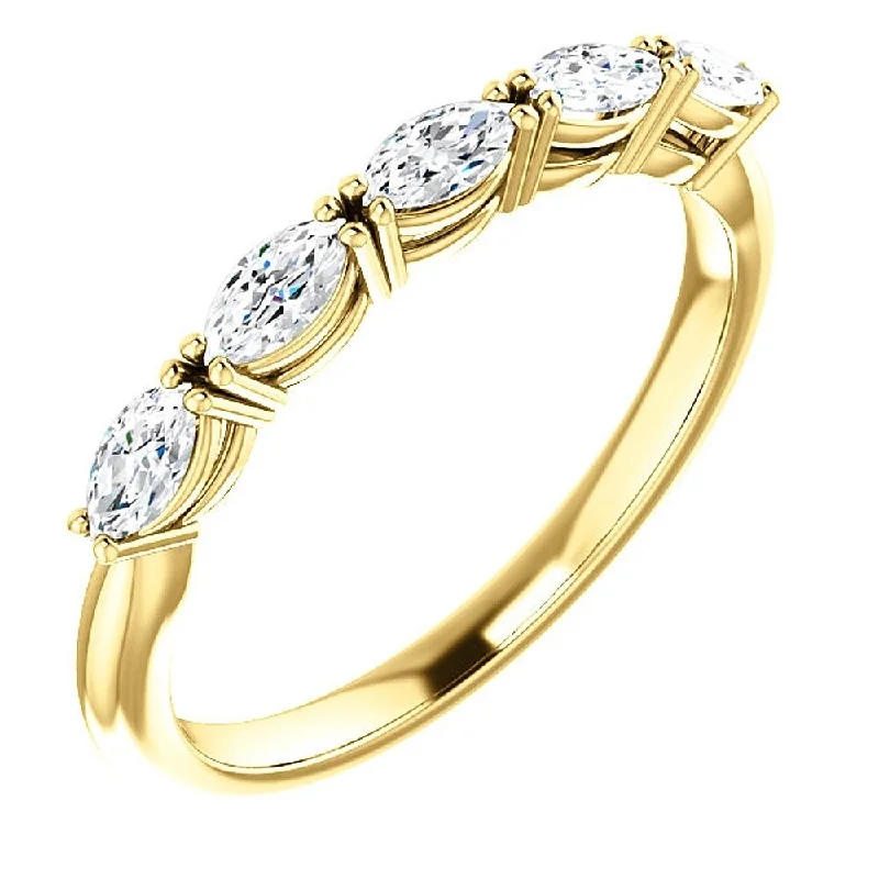 1 1/2Ct Oval Moissanite Wedding Ring Available in Yellow Gold