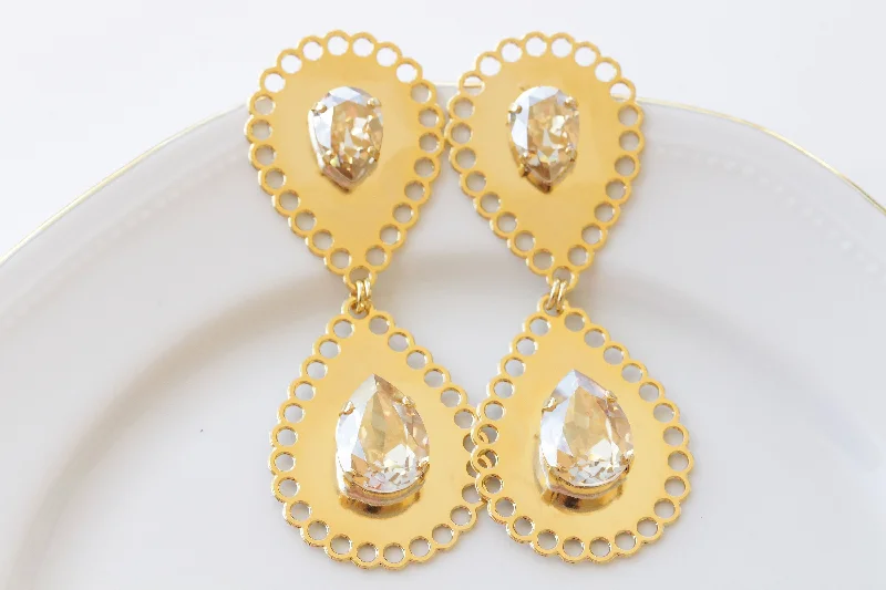 CHAMPAGNE BRIDAL EARRINGS