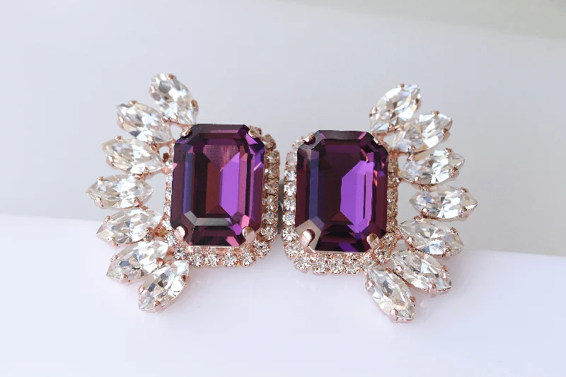 PURPLE WEDDING EARRINGS