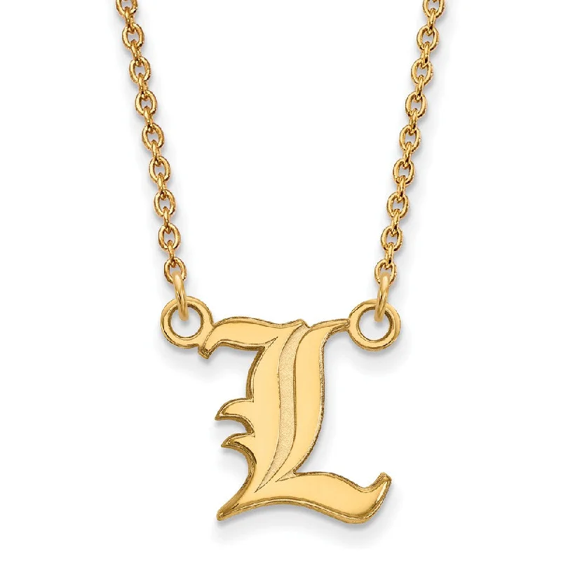 10k Yellow Gold U of Louisville Small 'L' Pendant Necklace