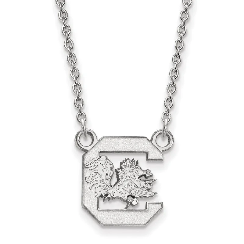 14k White Gold South Carolina Small Pendant Necklace