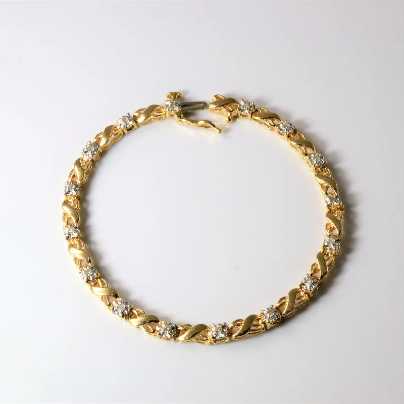 Crossover Diamond Chain Bracelet | 0.24ctw | 7"|