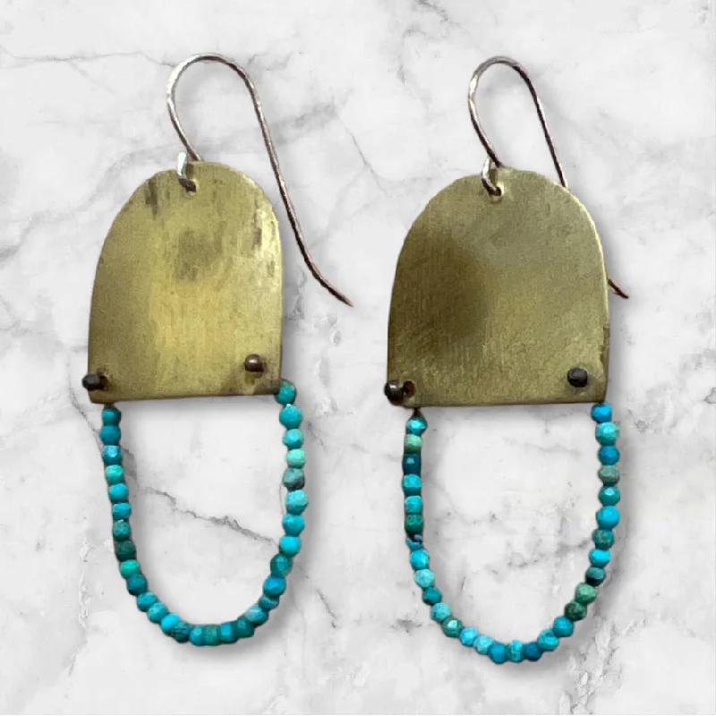 #15 Flat Arch Turquoise Earrings