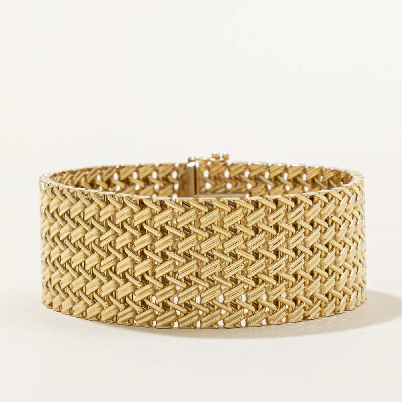 14k Yellow Gold Woven Link Bracelet | 7.5" |