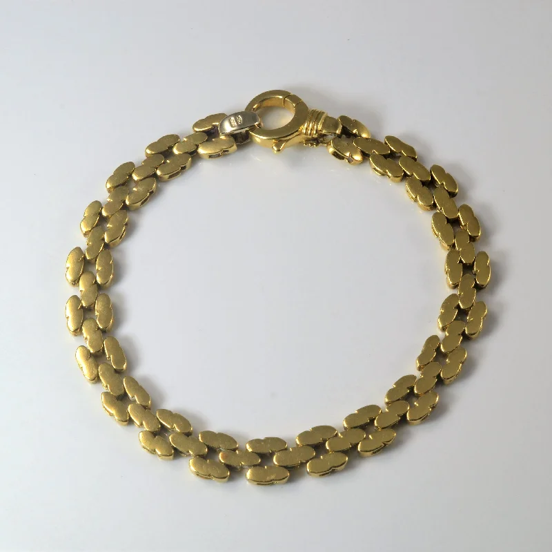 18k Yellow Gold Textured Chain Bracelet | 8" |