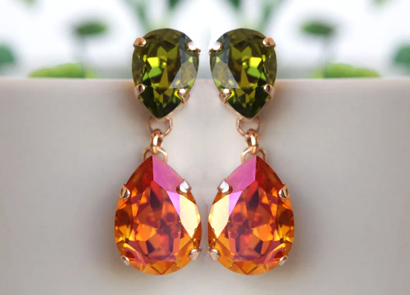 ORANGE GREEN Earrings