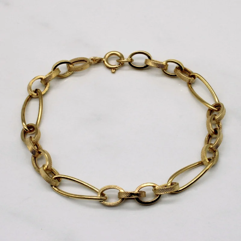 18k Yellow Gold Unique Link Bracelet | 8" |