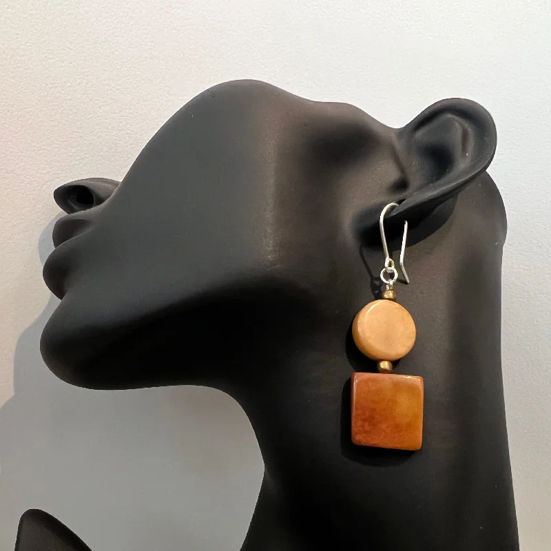 Tagua LUZ Earrings Caramel Coffee