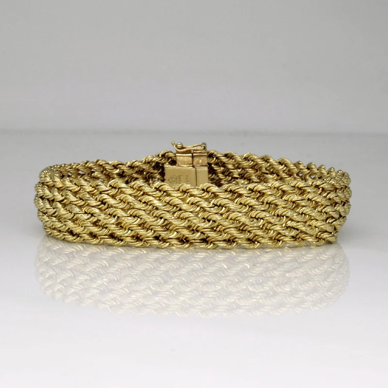 14k Yellow Gold Rope Link Bracelet | 8" |