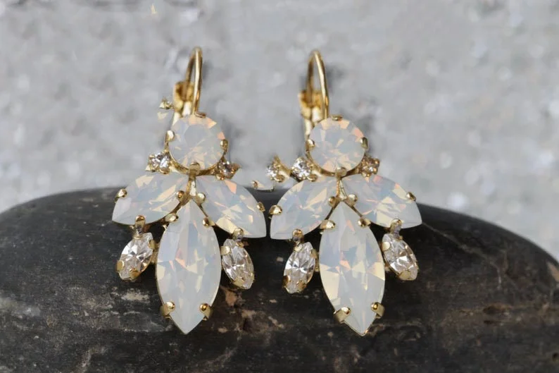 WHITE OPAL EARRINGS