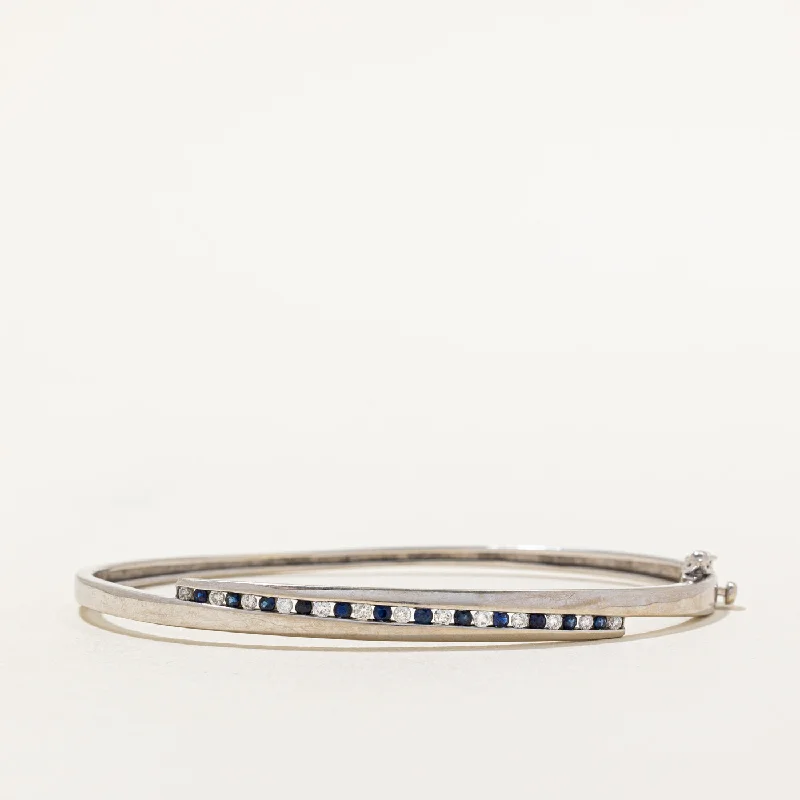 Diamond & Sapphire Tension Set Bracelet | 0.26ctw, 0.24ctw | 7" |