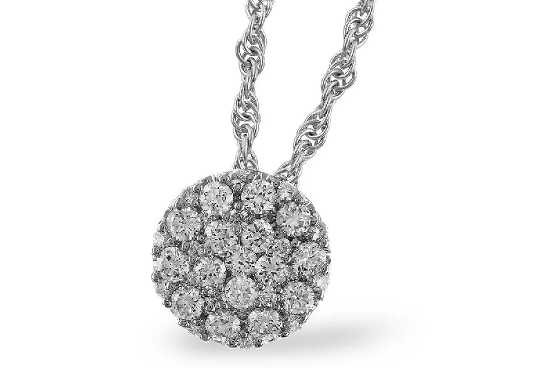 14K White Gold 0.50ctw Diamond Cluster Necklace by Allison Kaufman