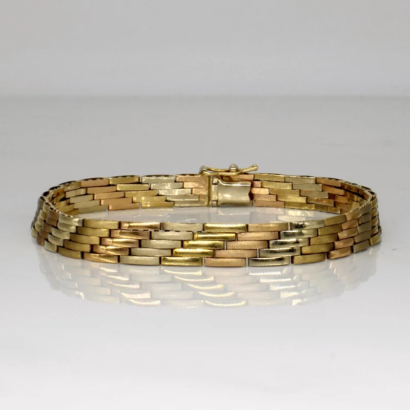 18k Tri-Tone Gold Bracelet | 7.5" |