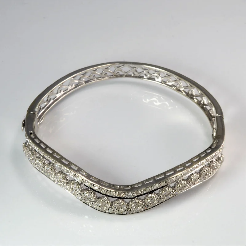 Cluster Diamond Wide Wave Bangle | 2.70 ctw, 7''|